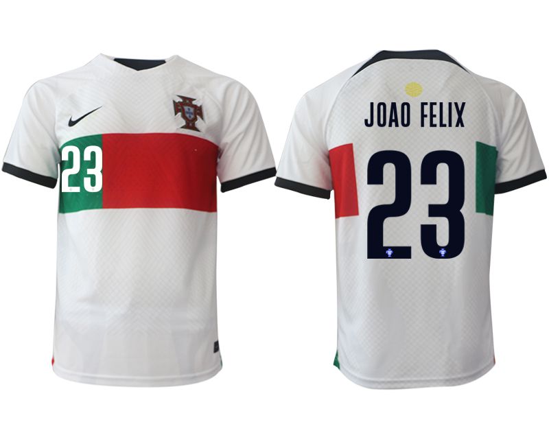 Men 2022 World Cup National Team Portugal away aaa versio white 23 Soccer Jersey